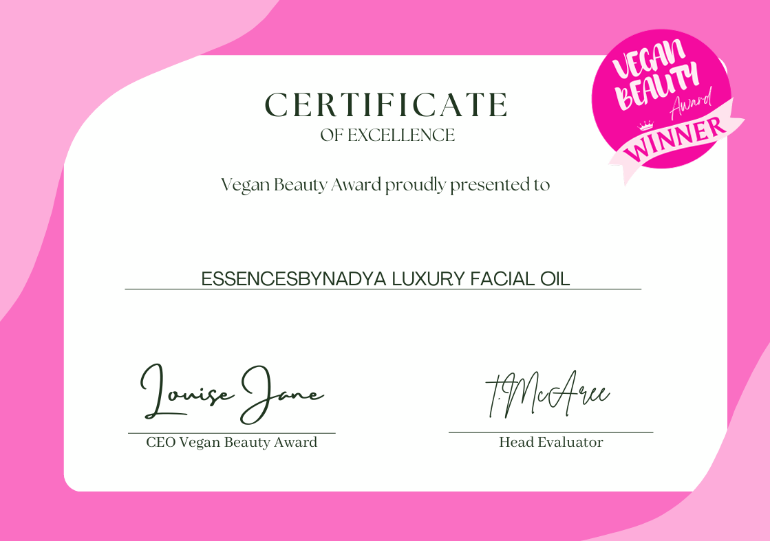 vegan beauty award winner for luxury facial oil